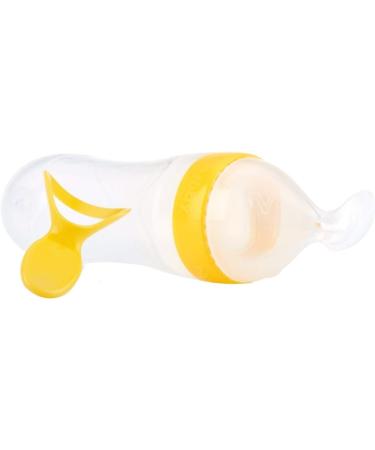 Nuby Garden Fresh Silicone Squeeze Feeder with Spoon and Hygienic Cover - Yellow - Buy Online on SooperMarket.com