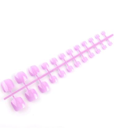 SIUSIO 96Pcs Fake Toe Nails Press On Colorful Square Acrylic Full Cover UV Top Coat - Light Pink & Purple | Short False Nails Set for Toenail Salons and DIY Foot Art Tips - Women and Girls - Buy Online on SooperMarket.com