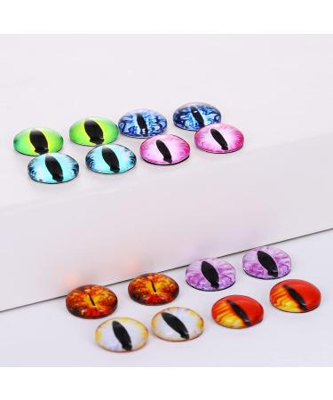 100PCS Assorted Dragon Eyes Glass Cabochon - 10mm Oval for DIY Jewelry and Sculpture Making - Buy Online on SooperMarket.com
