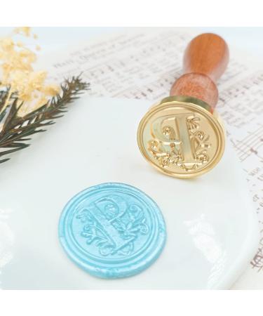 Medieval Traditional Initial Alphabet Wax Seal Stamp  Brass Head Wooden Handle Letter Stamps for Card/Envelope/Gift - (Letter P) - Buy Online on SooperMarket.com