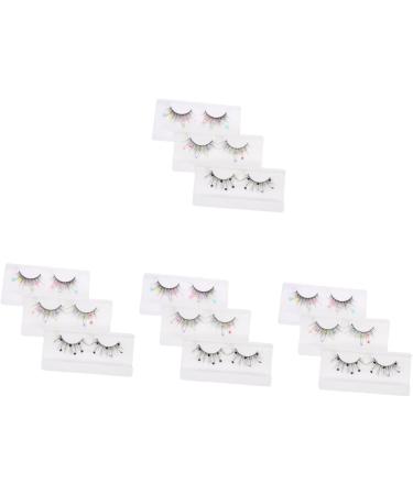 minkissy 12 Pairs Sequin False Eyelashes Pride Outfit Natural False Lashes Cosplay Colored Eyelashes Color Lashes Fake Lashes Natural Pride Makeup Imitation Miss Flash Flower Stickers - Buy Online on SooperMarket.com