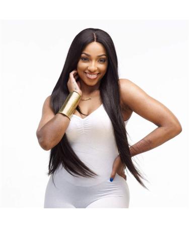 European and American chemical fiber wigs long straight hair black wig headgearDark brown Dark brown
