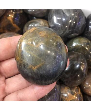 Natural Black Moonstone Palm Stone Raw Gemstone Crystal Full of Texture