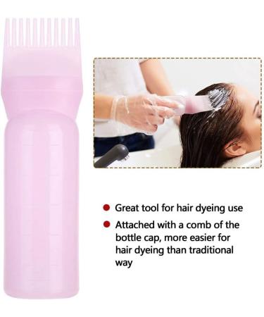 Norhogo 2 Pieces Hair Dye Brush Bottle Root Comb Applicator - Pink - Buy Online on SooperMarket.com