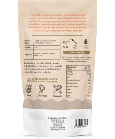 Hojicha Powder by KAYTEA Stone-Ground Houjicha Matcha (Roasted Green Tea) - Vegan (Dairy-Free) - Low Caffeine - 100g Pack (50+ Servings) - Buy Online on SooperMarket.com