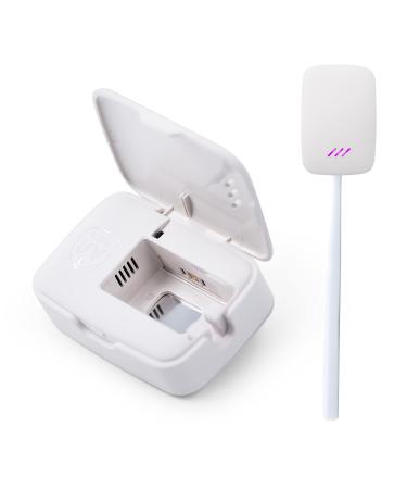 UV Toothbrush Sanitizer Case, Toothbrush Sterilizer, Antibacterial Kills 99.9% of Germs, Portable Smart Travel Toothbrush Cover Holder, Fits All Toothbrushes, for Home and Travel by ALNEC (White) White Small