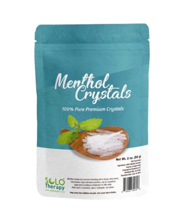 Menthol Crystals 2 Ounces 100% Pure Premium Crystals Resealable Bag USP Food Grade Cristales de Mentol Mentha Arvensis (2 Ounces)