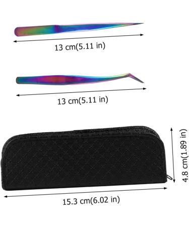 Buy 2 Sets of Colorful Stainless Steel Eyelash Tweezers - 13x1cm Perfect for Lengthening - International Shipping Available - Buy Online on SooperMarket.com
