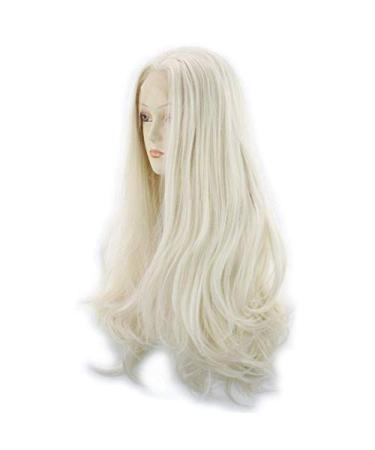 BGHJUE Blonde Lace Front Wig - 26-Inch Silk Straight Heat Resistant Synthetic Wig for Women - Glueless & Stylish - Buy Online on SooperMarket.com