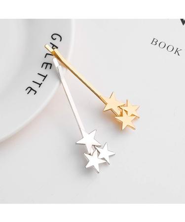 Yalice Star Hair Barrette Bobby Pins - Metal Hair Clips for Women and Girls (Gold) - 2Pcs - Buy Online on SooperMarket.com