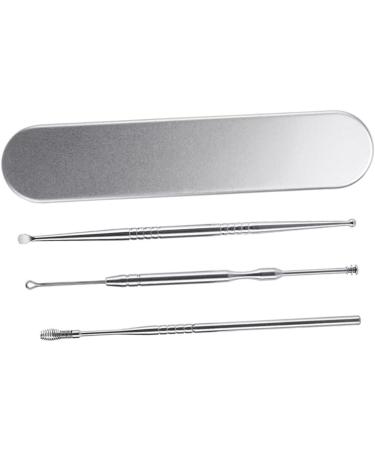 3pcs Stainless Steel Ear Cuffs Ear Cleaner Set with Ear Wax Remover - Silver - Buy Online on SooperMarket.com