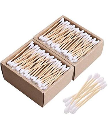 CS Beauty cotton swabs made of bamboo environmentally friendly 300 pieces without plastic biodegradable earplugs for make-up handicrafts cleaning and baby hygiene white