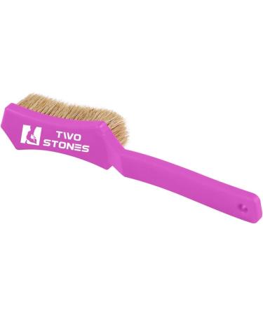 Bouldering Brush with Thick Boar's Hair Bristles | Rock Climbing Holds Cleaner | Indoor/Outdoor Climbing Chalk Brush - Black & Purple - Buy Online on SooperMarket.com