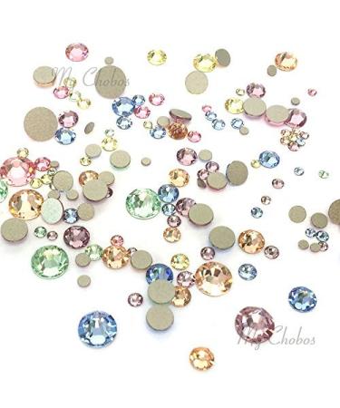 Crystal-Wholesale Baby Colors Mixed with Swarovski 2058 Xilion / 2088 Xirius Rose flatbacks Sizes ss5  ss7  ss9  ss12  ss16  ss20  ss30 No-Hotfix Rhinestones Nail Art 144 pcs (1 Gross) from Mychobos