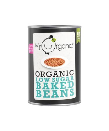 Mr Organic - Organic Low Sugar Baked Beans 400g - Non GMO & Preservative Free - Gluten Free & Vegan - Made With White Beans Natural Herbs & Spices - Pack of 12 Low Sugar 400 g (Pack of 12)
