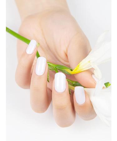 Kalolary 20PCS White Semi Cured Gel Nail Polish Strips - Waterproof Adhesive Full Wrap Stickers with Nail File - UV/LED Lamp Required - Buy Online on SooperMarket.com