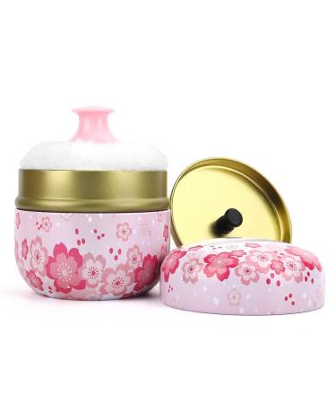 Lionvison baby powder can body powder box with a soft powder -quaste travel container for body powder home travel powder case for talcumpuder and loose powder (pink) (do not include powder)