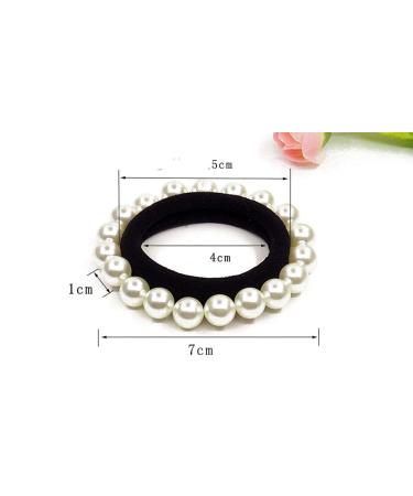 Suoirblss Imitation Pearl Hair Elastics - 5 PCS Elastic Bands for Ponytails and Bracelets - Buy Online on SooperMarket.com