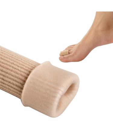 Open Toe Tubes Fabric Gel Lined Sleeve Protectors for Corns Blisters Hammertoes - 6 Pack (Small/Medium/Large)