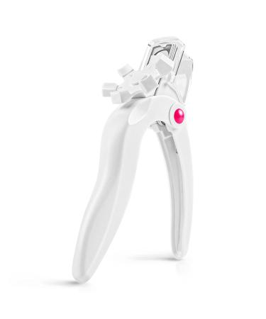 MelodySusie Nail Clippers for Acrylic Nails, White Adjustable Stainless Steel Acrylic Nail Clippers, Professional Rotary Nail Cutter for False Nail Tips, Manicure Nail Salon Tool White Nail Clipper