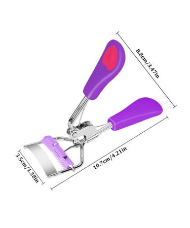 Premium Eyelash Curler with Comb - Steel Wide Angle Eye Makeup Tool for Perfectly Separated Lashes | Purple - Ideal for Girls & Women - Buy Online on SooperMarket.com