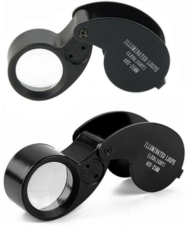 Tovmekdjn 40 Times Double LED Lamp Folding Magnifying Glass is Suitable for Jade Jewelry Collection and Appreciation Reusable Silver - Buy Online on SooperMarket.com