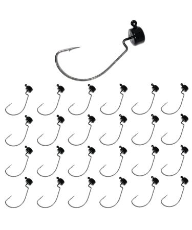 Reaction Tackle Lead Mushroom Head Ned Rig Shroom Jig Heads (25-Pack) Black (EWG) 1/16 oz