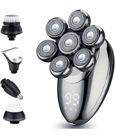 GeRRiT Electric Razor for Men's 5 in 1 Electric Shaver for Men 7D Floating Cutter Head USB Rechargeable Rotary Shaver Smart Multifunctional Grooming Kit
