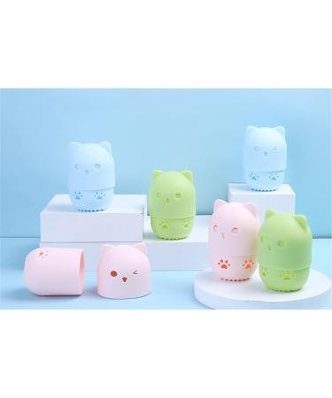 U-K 1 Pc Silicone Makeup Sponge Holder Cat Shaped Travel Case Foundation Sponge Carrying Bag Beauty Blender Holder Capsule Cosmetic Sponge Drying Rack (Random Color) Nice Design as shown - Buy Online on SooperMarket.com