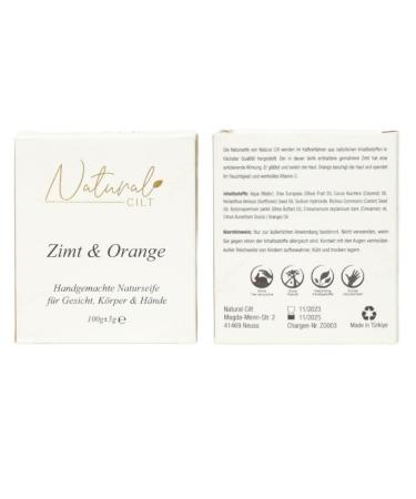 Natural Cilt Zimt & Orange Soap - 100% Handmade Certified No Harmful Ingredients - Ideal Shower Gel for All Skin Types - 100g Pack - Buy Online on SooperMarket.com