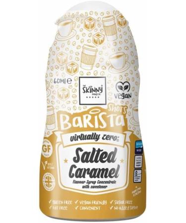 The Skiny Food Co Barista Shots Salted Caramel Syrup 60ml - The Totally Amazing Gluten Free Virtually Zero Calorie Fat Free And Guilt Free Skiny Coffee Syrup - Pack of 5 - Buy Online on SooperMarket.com