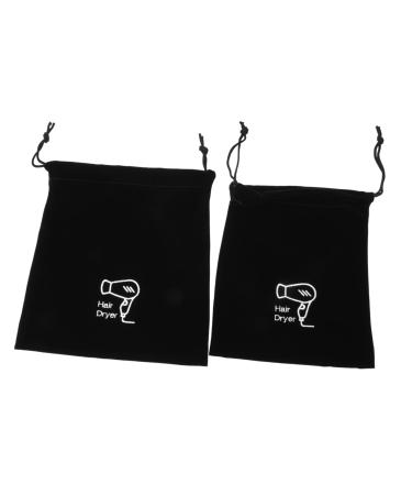 MUSISALY 2pcs Storage Bag Practical Storage Pouch Drawstring Closure Cover Toiletry Organizer Black Velvet