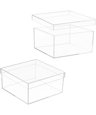 Clear Acrylic Square Cube Storage Box with Lid - 7.9x7.9x3.9 Inches for Jewelry, Coins, Crafts - Organizers for Home & Sewing Supplies - Buy Online on SooperMarket.com