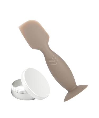 Aznever Baby Diaper Cream Applicator - Soft Silicone Spatula with Suction Cup Base | Safe & Smooth Diaper Cream Patch in Khaki for Easy Application - Buy Online on SooperMarket.com