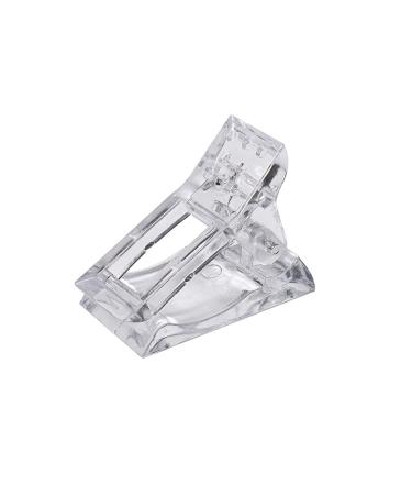SANWOOD 10-part nail tip clip for fast assembly gel transparent nail finger extension UV-LED plastic-builder clipping clamps manicure building tool clip Clear