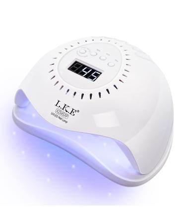 Led UV Nail Lamp 168W Quick-Drying Curing Lamp Nail Dryer UV Light for Gel Nails with 10s 30s 60s 99s Timer Home and Salon White