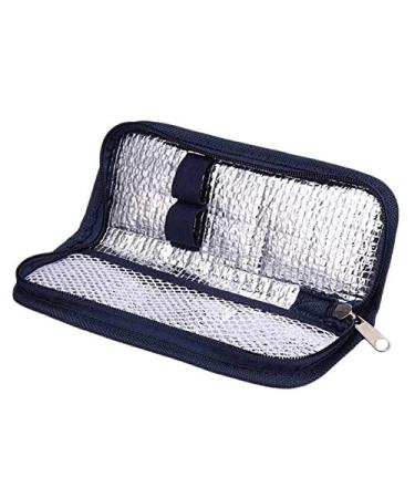 RETYLY Insulin Travel Case Diabetic Medication Organizer Bag Navy Blue