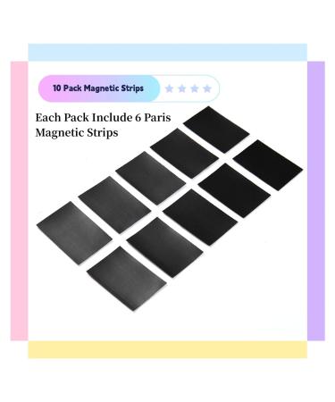10 Pack Magnetic Strip for False Eyelash Storage - Organize with Adhesive Magnetic Strips | Perfect for 6 Pairs - Buy Online on SooperMarket.com