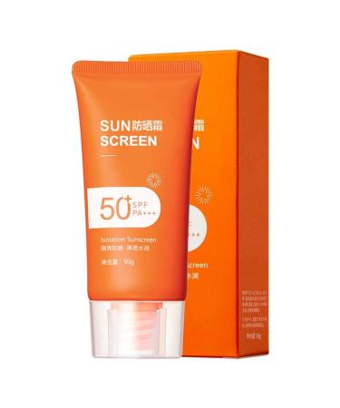 Trendyfave Sunscreen SPF 50+ Sun Cream For High Sun Protection Ultra Light UV Protetion Suncream Long-Lasting Anti-Sweat Anti-Eye Stinging Sensitive Skin Travel Size 50g