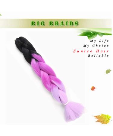 6 Packs Eunice Jumbo Hair Extensions - Colorful Kanekalon Ombre 2Tone 61cm for Crochet Box Braids - Disory - Buy Online on SooperMarket.com