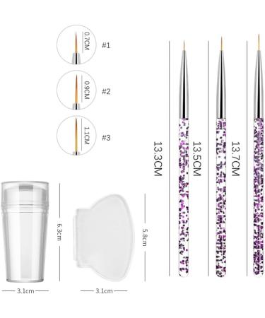 MINAYANLEO 8 Pcs Nail Art Stamper Kit - Transparent Jelly Stamper with Scraper and Brushes for Manicure DIY - Buy Online on SooperMarket.com