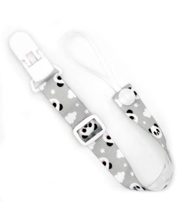 Cartoon Print Clip Chain Baby Teether Chain Nipple Leash Strap Teething Toy Holder Baby Clip Chain White-panda