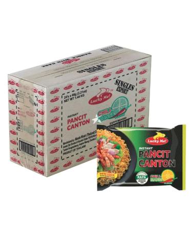 Lucky Me! Pancit Canton Spicy Instant Noodles Chilimansi Flavour 60g (Pack of 24) HALAL