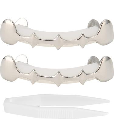 Irregular Hip Hop False Tooth Set Halloween Festival Hip Hop Tooth Decoration Accessory (Silver Color) - Buy Online on SooperMarket.com