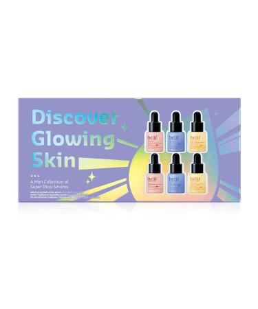belif Discover Glowing Skin Mini Kit: Peptides Firming Serum Multi7-Hyaluron Hydrating Serum Vitamin C Serum Super Drops Trial Set Hyaluronic Acid 5% Niacinamide Retinol Korean Skin Care