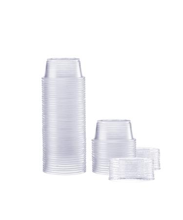 Comfy Package 50 Sets 2 oz. Plastic Portion Cups With Lids, Souffle Cups, Jello Shot Cups