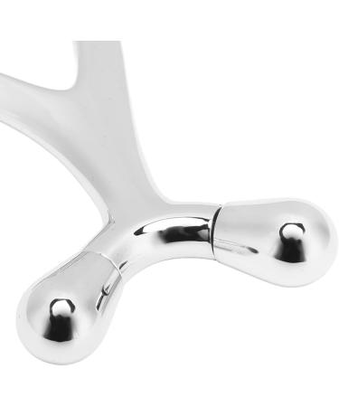 Portable Silver Face Massage Device - Gua Sha Spoon Tail Comfortable Manual Metal Massager for Relaxation & Skincare - Buy Online on SooperMarket.com