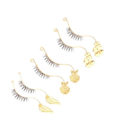Beavorty 3 Pairs Delicate Fake Eyelash Wearing Tool Applying False Lashes Lash Applicator Eyelash Curler Lash Tools for Eyelash Extensions Eyelash Mascara Method Pearlescent