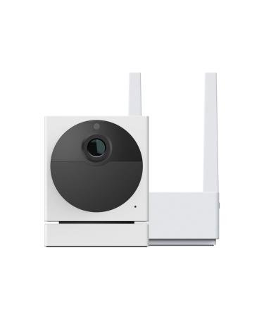 Wyze Cam Outdoor Starter Bundle (Base Station and 1 Cam), 1080p HD Indoor/Outdoor Wire-Free Smart Home Camera with Night Vision, 2-Way Audio, Works with Alexa & Google Assistant, White with Camo Skin 1 Camera Kit