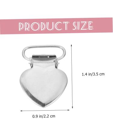 Premium Peach Heart Clips - 30 Pack Metal Pacifier Clips for Newborns | Stainless Steel Comforting Accessories 3.5x2.8cm - Buy Online on SooperMarket.com